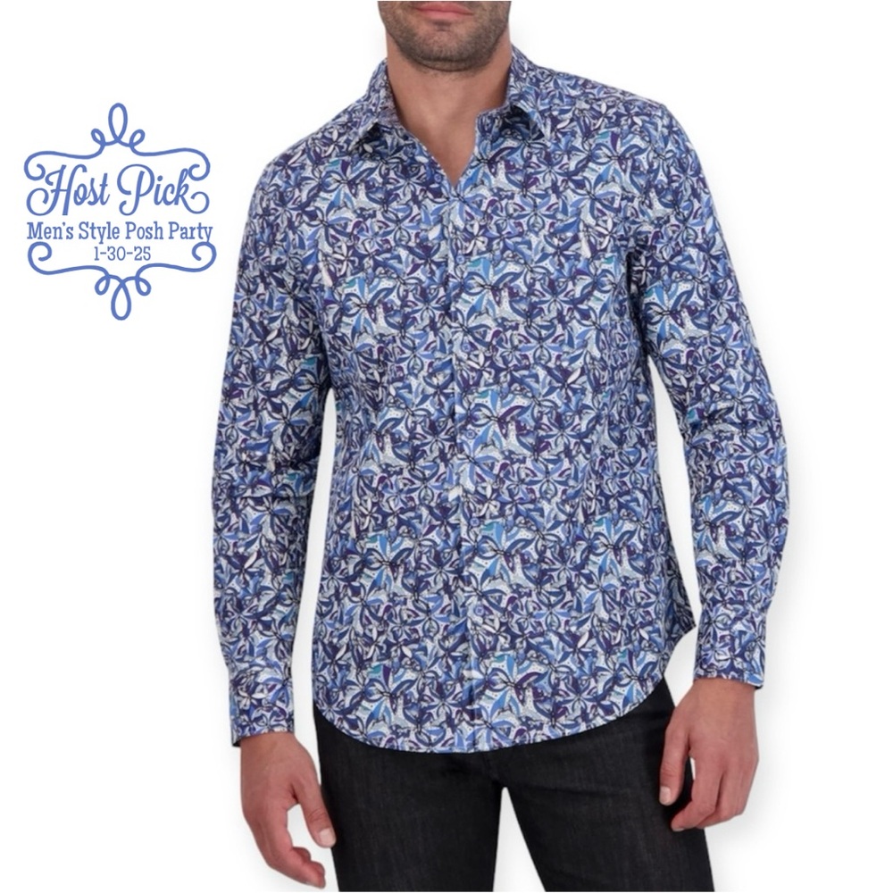ROBERT GRAHAM Chapman Shirt Button Up Long Sleeve Contrasting Flip Cuff NWT